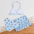thumbnail image 6 of CAUYDY Children Girl Swimsuits 3 Pcs Kids Girls Tankini Bathing Suit Set 8T 9T 10T Teen Girls Bikini Swimwear with Cover Ups Tween Girls Summer Beach Skirt (Sizes 5-6 Years,H03-Blue), 6 of 8