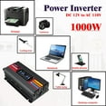 thumbnail image 4 of 1000W 2000W Modified Sine Wave Peak Power Inverter, 12V DC to 110V AC Car Inverter with Dual USB & AC Outlets, LCD Display for RV, Truck, Camping, Travel Black, 4 of 10