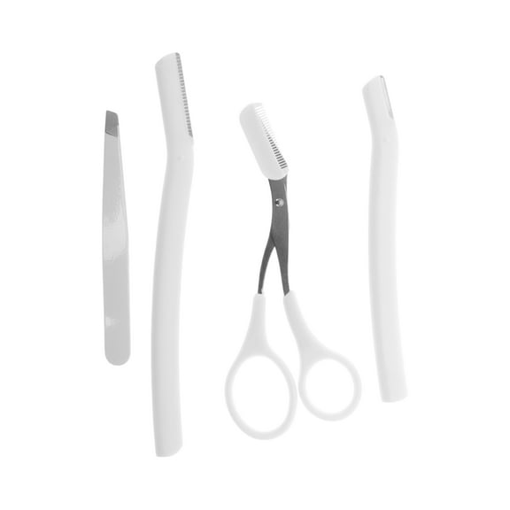 Unique Bargains 1 Set Reusable Multifunctional Eyebrow Scissor Kit White