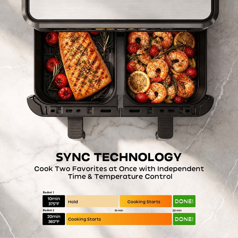 Patbrela 13QT Dual Basket Air Fryer Oven with Touchscreen photo 3