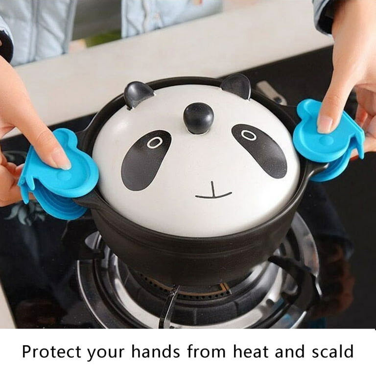 1X Silicone Pot Holder Mini Oven Mitt Kitchen Heat Resistant Finger Grips