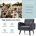 thumbnail image 5 of Resenkos Lounge Chair, Accent Armchair Leisure Chair,Accent Sofa Chair,Modern Upholstered Comfy Accent Chair Single Sofa with Rubber Wood Legs-Gray, 5 of 9