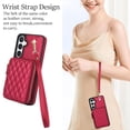 thumbnail image 5 of Fashion crossbody lanyard zipper wallet leather phone case for iPhone 16E 16 Pro Max 16Plus, Samsung S25 Ultra 25 Plus S25Edge A16 5G  wrist strap cards Solt cover, 5 of 10