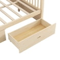 thumbnail image 5 of Euroco Wood Queen Size Canopy Bed with Drawers, Natural, 5 of 10