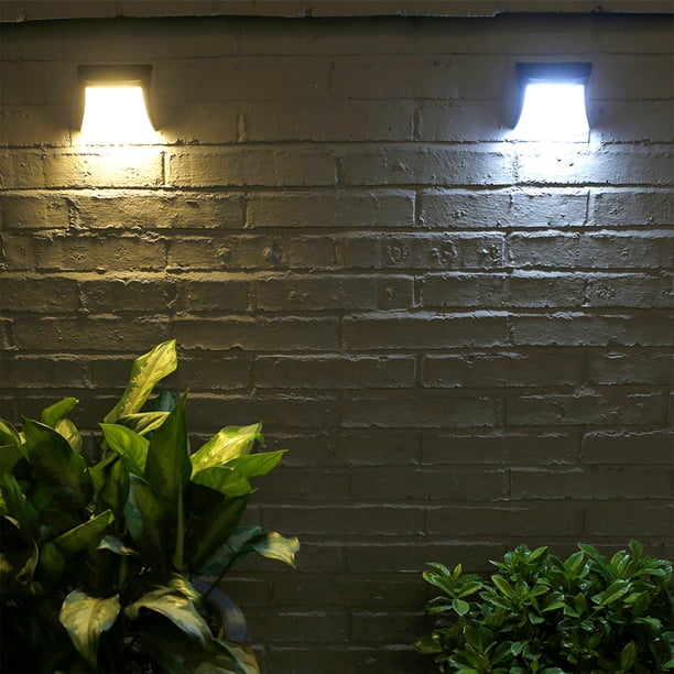 Luces solares de pared exterior - Lámparas impermeables IP65 alimentadas por energía solar con encendido/apagado automático para jardines, pasarelas, escaleras y decoración de patio (negro, 3 LED)