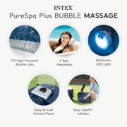 INTEX PureSpa Plus Inflatable Bubble Jet Spa & Replacement Filters (8 Pack)