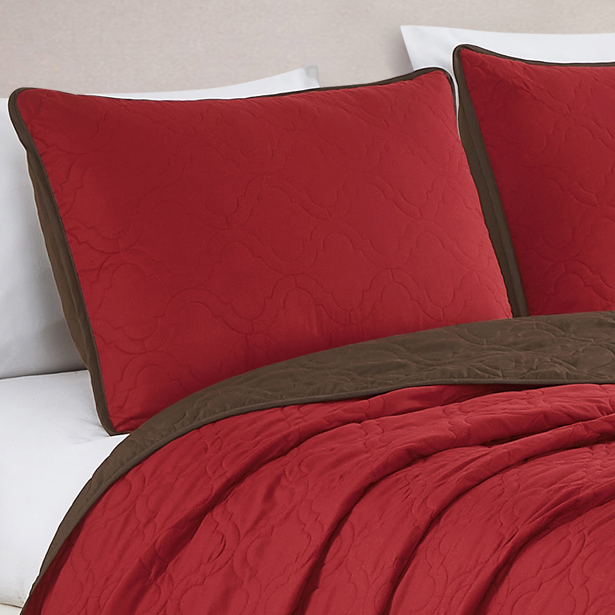 Evjk 3-Piece Decorative Lightweight Bedspread Set – Oversized, Microfiber with Classic Solid, Queen