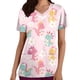 thumbnail image 2 of Uniformes quirúrgicos para mujer, estampado de dibujos animados de dinosaurios, camisetas de enfermería para el cuidado de la salud, cuello en V, microelástico, manga corta, uniforme clínico para muje, 2 of 4