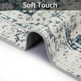 thumbnail image 3 of GlowSol 2'x6' Washable Boho Runner Rug Vintage Floral Distressed Runners with Non-Slip Backing Bedsides Low Pile Carpet for Laundry Room, Blue, 3 of 5