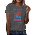 thumbnail image 2 of Women American Flag Shirts USA Flag Stars Stripes Graphic Blouse Patriotic Shirt 4th of July T Shirt Summer Tops Tee, 2 of 6