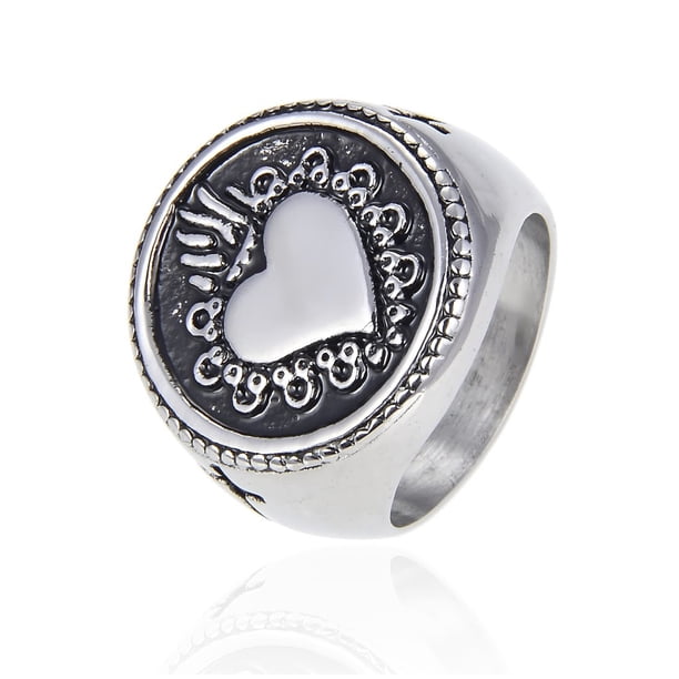 Qarigey Anillo de corazón de diseño Simple para mujer, anillos de acero inoxidable para fiesta de ceremonia, banquete, joyería de moda para mujer, Ropa, zapatos y accesorios Miscelánea Tamaño 10 Qarigey AP015216-03