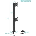 thumbnail image 6 of Dual Monitor Arm Stand, Stacked Mount for 17-34 in Screens, 33 lb per Arm, Vesa 75/100, Black/White, 6 of 9