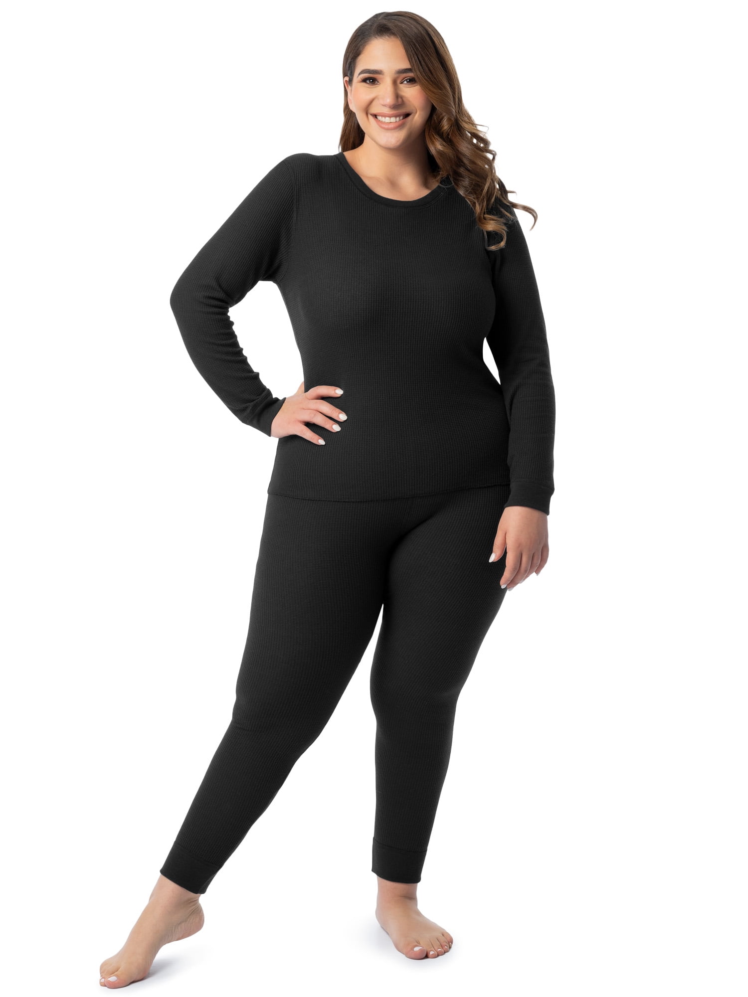 Fruit of the Loom Women's Recycled Waffle Thermal Top 2PK, Sizes XS-4XL