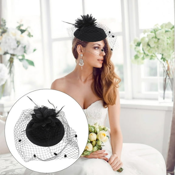 Worgeous 1 Pc Women 20s 30s Pillbox Fascinator Hat for Cocktail Wedding Tea Party with Veil