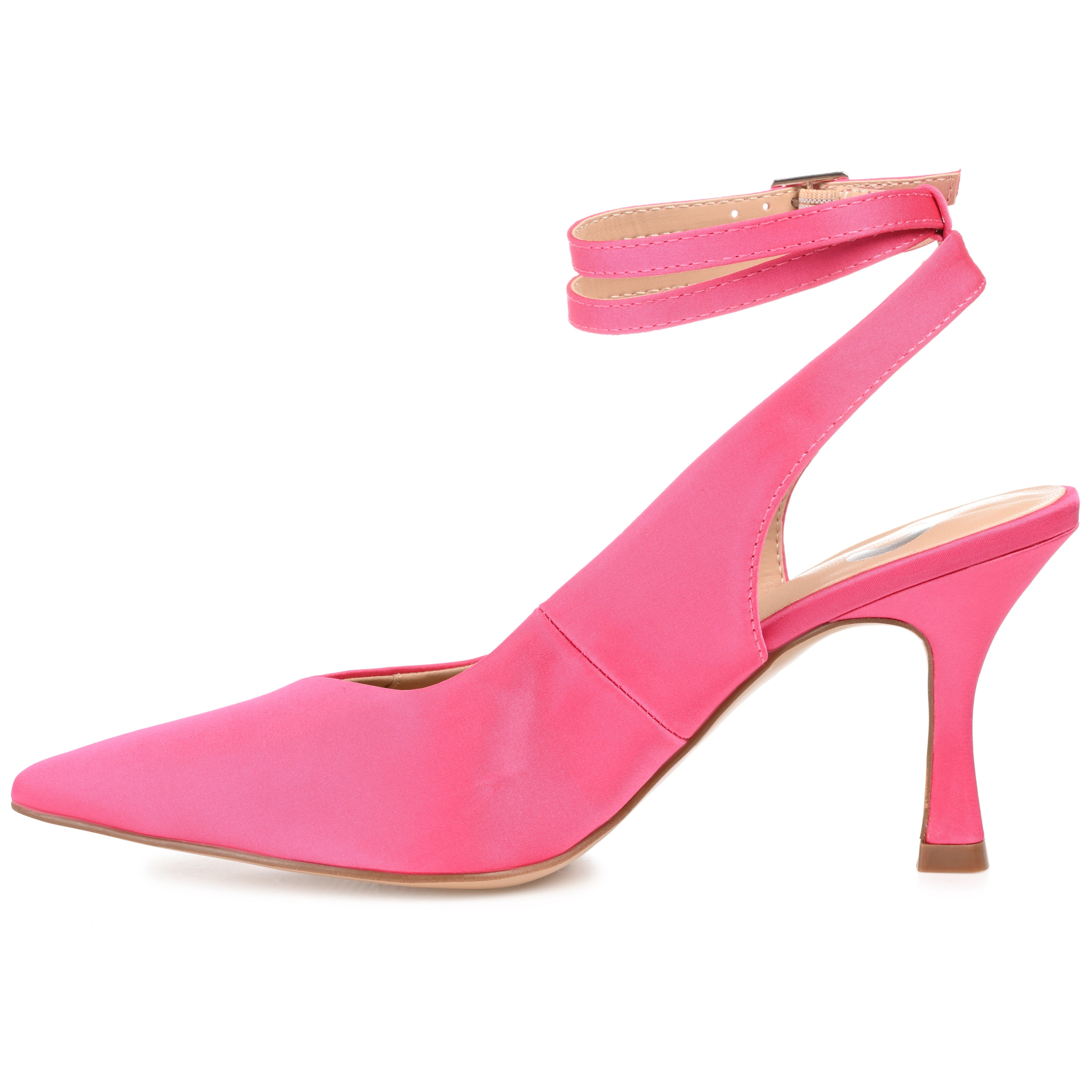 Journee Womens Marcella Buckle Mid Stiletto Pointed Toe Pumps, Widths Available