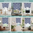 thumbnail image 6 of Tie Up Curtains for Windows Navy Blue Floral Stripes Valance Adjustable Balloon Curtain Geometric Morocco Art Tie Up Shades for Kitchen Living Room Bedroom Privacy Curtain Drape 34x45 Inch, 6 of 9