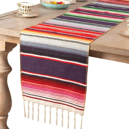 

Uposao Table Runner Long Tablecloth Decorative Table Runner Fringe Design Table Runner Rectangle Table Mat Cushions Holiday Party Dinner Home Kitchen 13.8inchx108.3inch