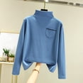 thumbnail image 2 of MeetoTime Hauts à Col Montant pour Femmes Automne Confortables Couleur Unie Manches Longues, 2 of 6
