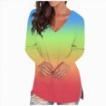 thumbnail image 5 of Towmus Women Tunic Tops Long Sleeve Fall Tops Comfy V Neck Basic Shirts Solid Color T Shirt Loose Casual Fall Blouse Basic Tees, 5 of 6