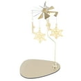 thumbnail image 3 of Candle Holder Round Triangle Tray Romantic European Style Stainless Steel Rotating Aromatherapy Wind Chime Candle Holder Snowflake, 3 of 9