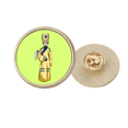 thumbnail image 1 of Taoist Priest Mythology Round Metal Golden Pin Brooch Clip, 1 of 3