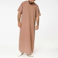 thumbnail image 5 of Middle East Jubba Thobe with Zipper Design Short Sleeve Men Robe Muslim Clothing-2025, 5 of 5