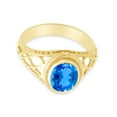 thumbnail image 3 of AFFY Celtic Lady's Simulated Blue Topaz Ring In 14K Yellow Gold Plated 925 Sterling Silver Jewelry for Ladies, Ring Size 14, 3 of 4