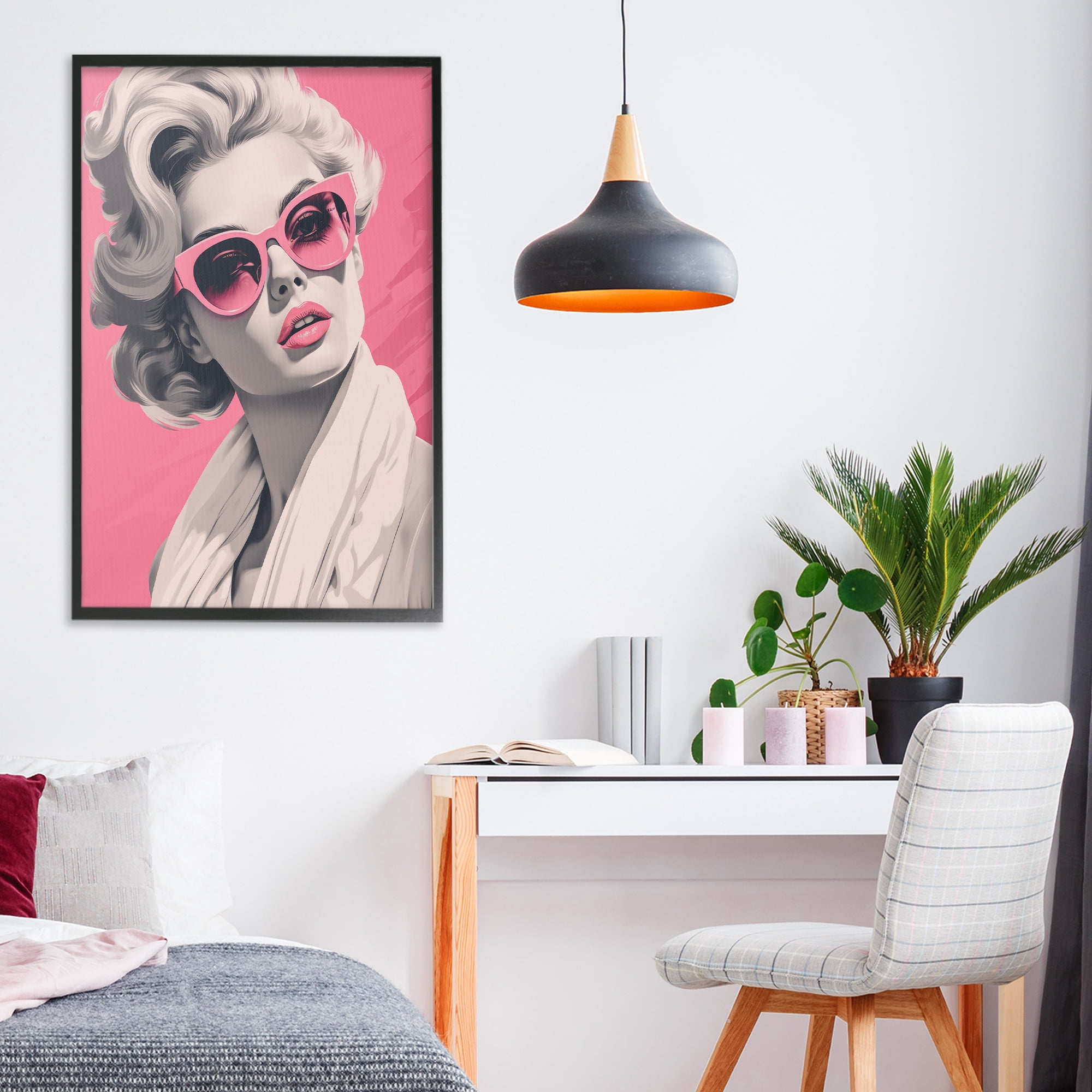 Stupell Industries Retro Chic Glamour Black Framed Giclee Art, design by Andrea Haase