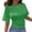 Green, variant on Womens Summer Tops T Shirts Korean Short Sleeve Loose Fit Color Round Neck Basic Daily Boho Shirts