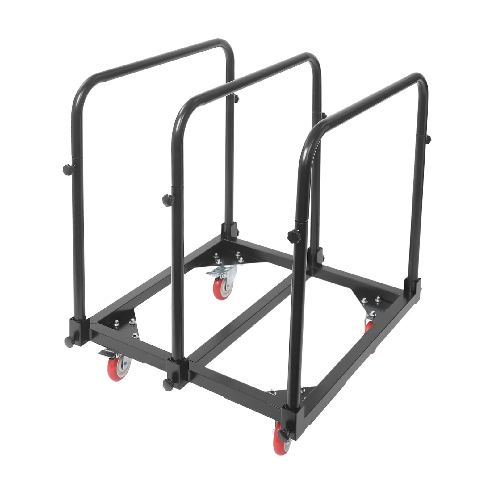 ToppiJoy Heavy Duty Hand Truck Dolly with 4 Swivel Casters, Industrial Hand Cart Hold up to 1400lbs for Plywood, Warehouse, Factory, Workshop (Black)