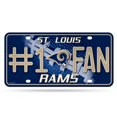 thumbnail image 1 of Plaque d'Immatriculation Pailletée St. Louis Rams 1 Fan, 1 of 1