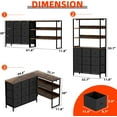 thumbnail image 3 of 62" Dresser for Bedroom with 3-Tier Open Storage Shelves, Dresser for Closet with 9 Dressers, Large TV Stand for 50, 60, 75 Inch TV, for Bedroom, Closet, Entryway, Black and Brown, 3 of 8