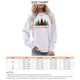 thumbnail image 5 of Camisas navideñas para mujer, cuello redondo, patrón de árbol, fibra de poliéster suave, camiseta de manga larga para mujer, para fiesta, oficina, blanco L, 5 of 5