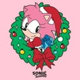 thumbnail image 2 of Girls Sonic the Hedgehog Amy Rose Christmas Wreath T Shirt, 2 of 4