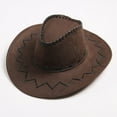 thumbnail image 3 of Windfall Men's Women's Fashion Cowboy Cap Solid Color Wide Brim Hat for Fancy Dress Party, 3 of 6