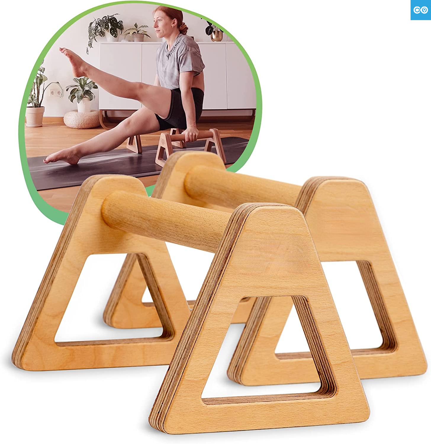 PowerBars® Wooden Parallettes JointFriendly Pushup Handles