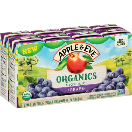 (40 Boxes) Apple & Eve Organics, Grape Juice, 6.75 fl