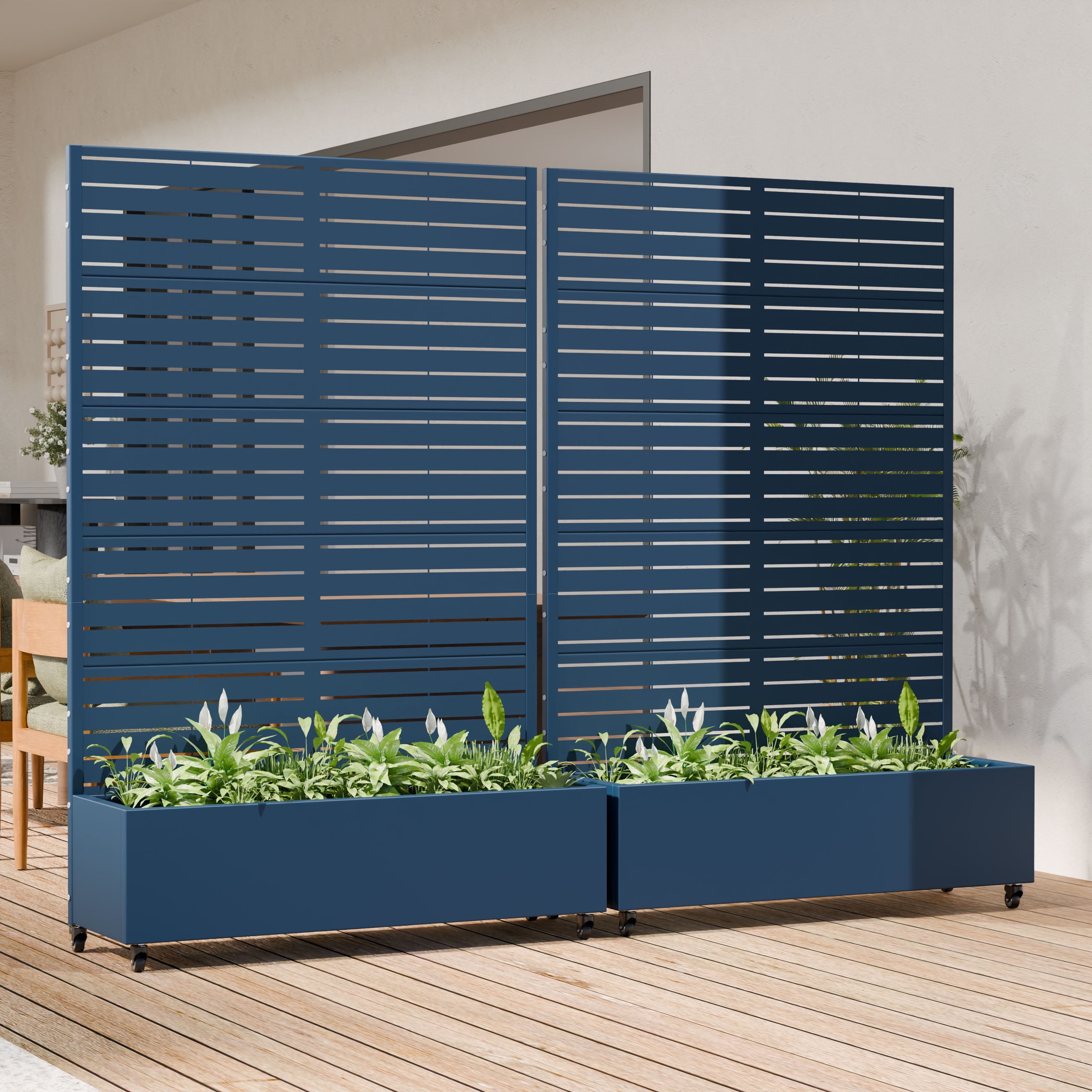 MAYEERTY 72*47in Outdoor Metal Planter Box, High Strength Metal Planter, Weatherproof Garden Planter for Patio, Balcony, Yard