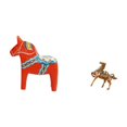 thumbnail image 4 of Figura sueca creativa de animal de escritorio, estatua de caballo tradicional de Dalecarlia, adorno de madera y latón hecho a mano con pintura artísti, 4 of 7