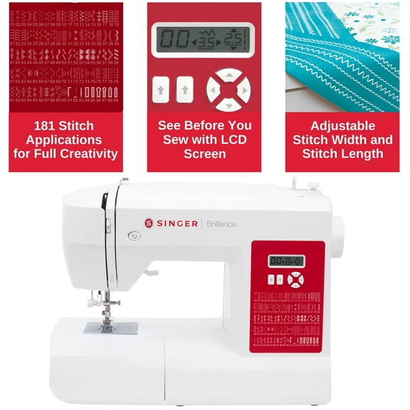 🔥 SINGER 62C Brilliance™ Plus Computerized Sewing Machine ✂️💡
