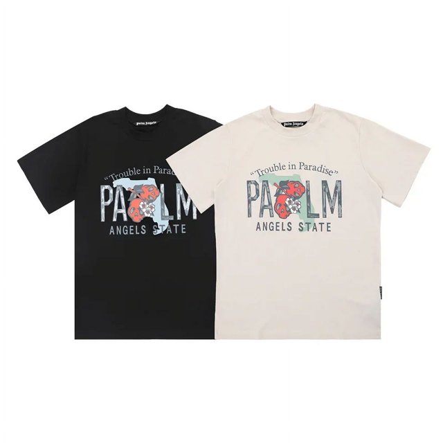 Camiseta de manga corta con cuello redondo para hombre y mujer, Camisa de algodón de alta calidad con estampado de viento, informal, Verano4
