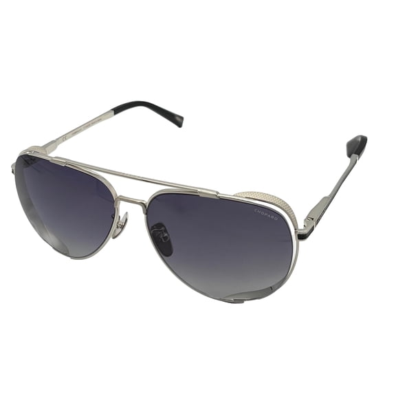 Chopard Mens Sunglasses Silver Metal Aviator Sunglass SCHC33M. 0K07