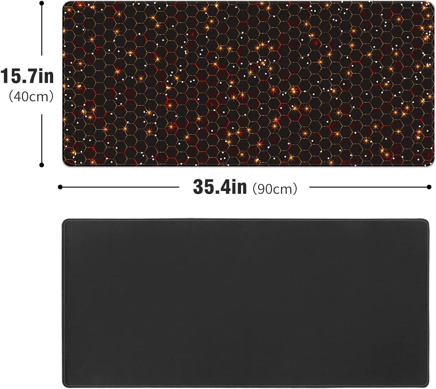 Golden Glitter and Shiny Desk Mat, Desk Accessory, Cute Workspace, Trendy Workspace, Trendy, 35.4x15.7in Large Gaming Mouse Pad, Cute Desk Topper, Pretty Desk Pad