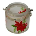 thumbnail image 4 of Northlight 4" Hand-Painted Red Poinsettias and Gold Flameless Glass Christmas Candle Holder, 4 of 5