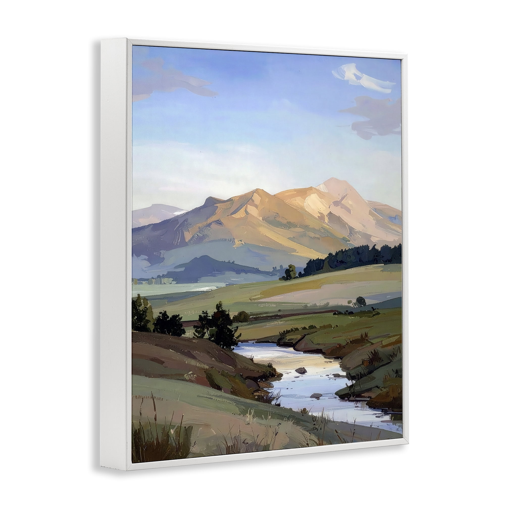 Stupell Industries Across The Valley River White Framed Giclee Art, design by Alonza Saunders