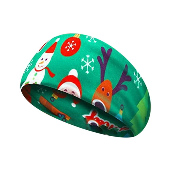 Herrnalise Christmas Headbands for Women Christmas Wide Headbands Santa Claus Christmas Snowman Reindeer Tree Knot Turban Xmas Elastic Hair Band for Women Head Bands