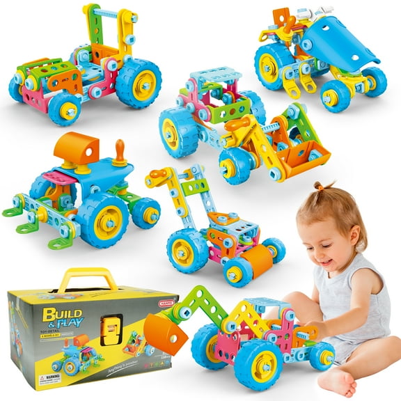 JBeeCtrl STEM Toys for 5 6 7 Year Old Boys Building Toys Blocks Kit Educational Toys Creative Learning Game Engineering Construction Set Christmas Birthday Gifts for 5 6 7 8 Year Old Boys