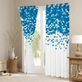 thumbnail image 3 of Manfei Geometric Plaid Grid Black Out Curtains,Modern Pixel Geometric Curtains Pack of 2 (42x63 Each),Blue White Bedroom Curtains For Children,Microfiber Bedroom Decor, 3 of 6