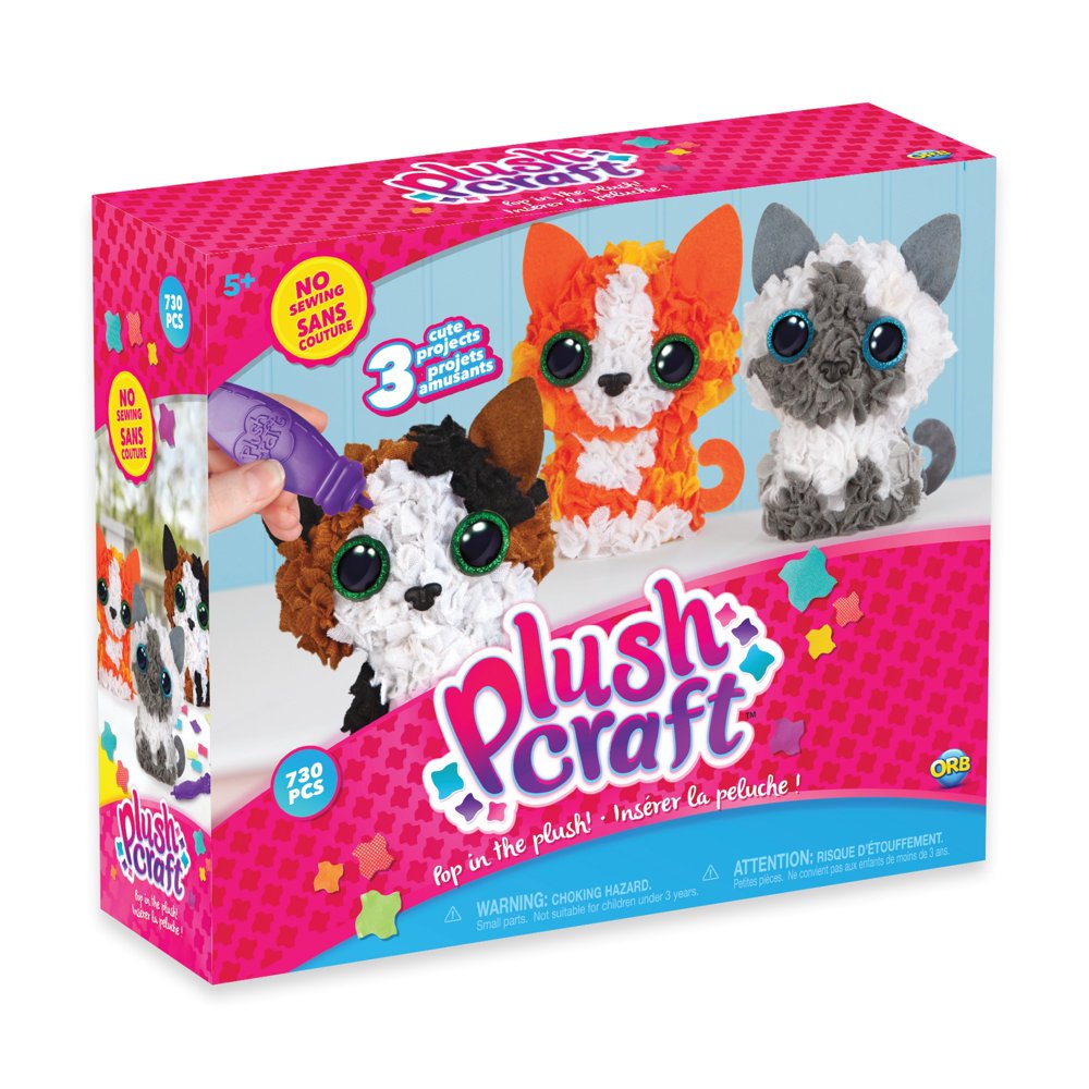 PlushCraft Craft by Numbers Fabric Figures Kit 3D Mini Kitten Club