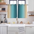 thumbnail image 2 of Turquoise Yellow Ombre Kitchen Curtains Window Panels, Farmhouse Modern Gradient Art Insulated Window Treatment Curtain, Grommet Curtains for Bedroom/Living Room/Bathroom, 2 Piece 42"Wx45"L, 2 of 8